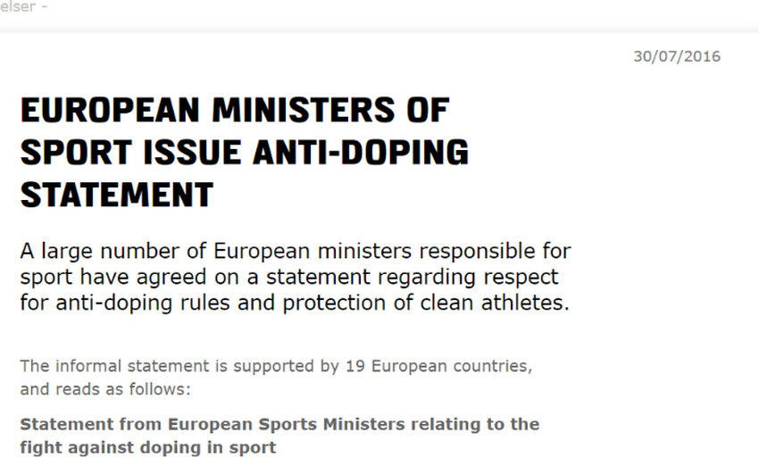 19 ministre med felles erklaering mot doping27